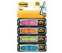 Záložky samolepicí Post-it šipky neon 11,9 x 43,2 mm/ 4 x 24 ks