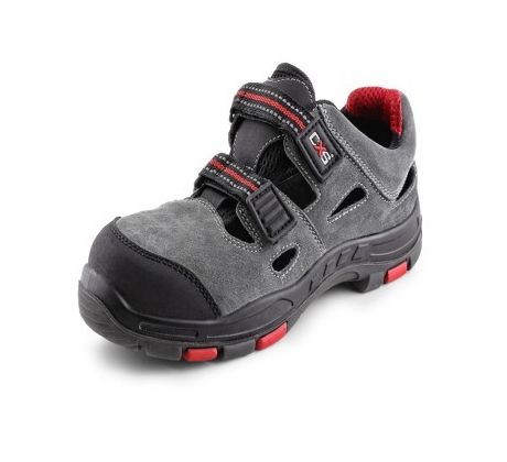 Obuv sandál ROCK PHYLLITE S1P, kožený, s plast.špicí, černo-červený vel. 44