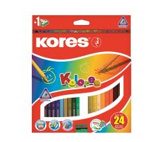 Pastelky Kores Kolores trojhranné 24 ks + ořezávátko