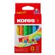 Pastelky voskové Kores 12 ks trojhranné Jumbo pr. 14 mm