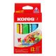 Pastelky voskové Kores 12 ks trojhranné pr. 10 mm
