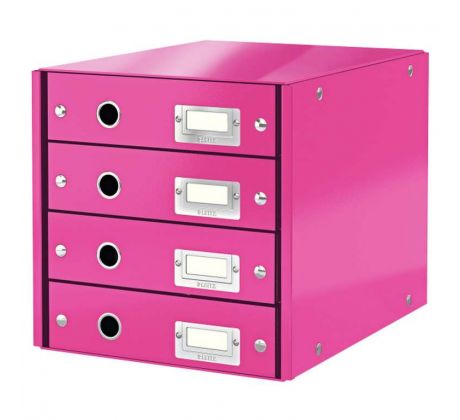 Box zásuvkový Leitz CLICK & STORE 4 zásuvky růžový