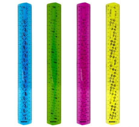 Pravítko ELASTIK Kores 30 cm mix barev
