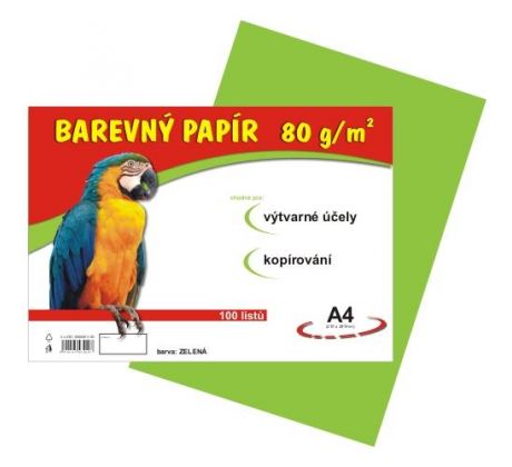 Papír náčrtkový A4 80g / 100l světle zelený